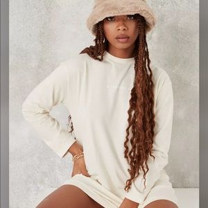 Ivory Missguided Long Sleeve T Shirt Dress